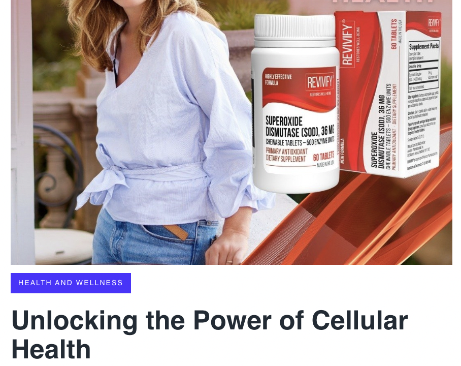 Press Release: Unlocking the Power of Cellular Health. Superoxide Dismutase