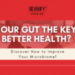 A red banner with the text “Is Your Gut the Key to Better Health? Discover How to Improve Your Microbiome!” from Revivify.