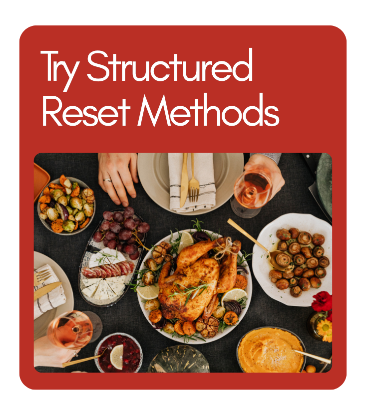 Structured Reset Meal - Revivify For Life a table full of fiber foods including roasted vegetables and lean protein