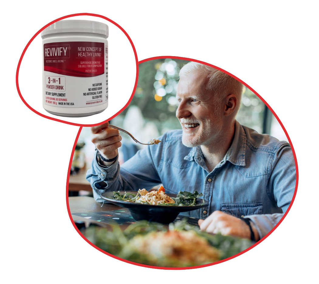 Revivify Supplement for Gut Brain Cell Triangle Support - Revivify For Life Revivify supplement container supporting gut brain cell triangle