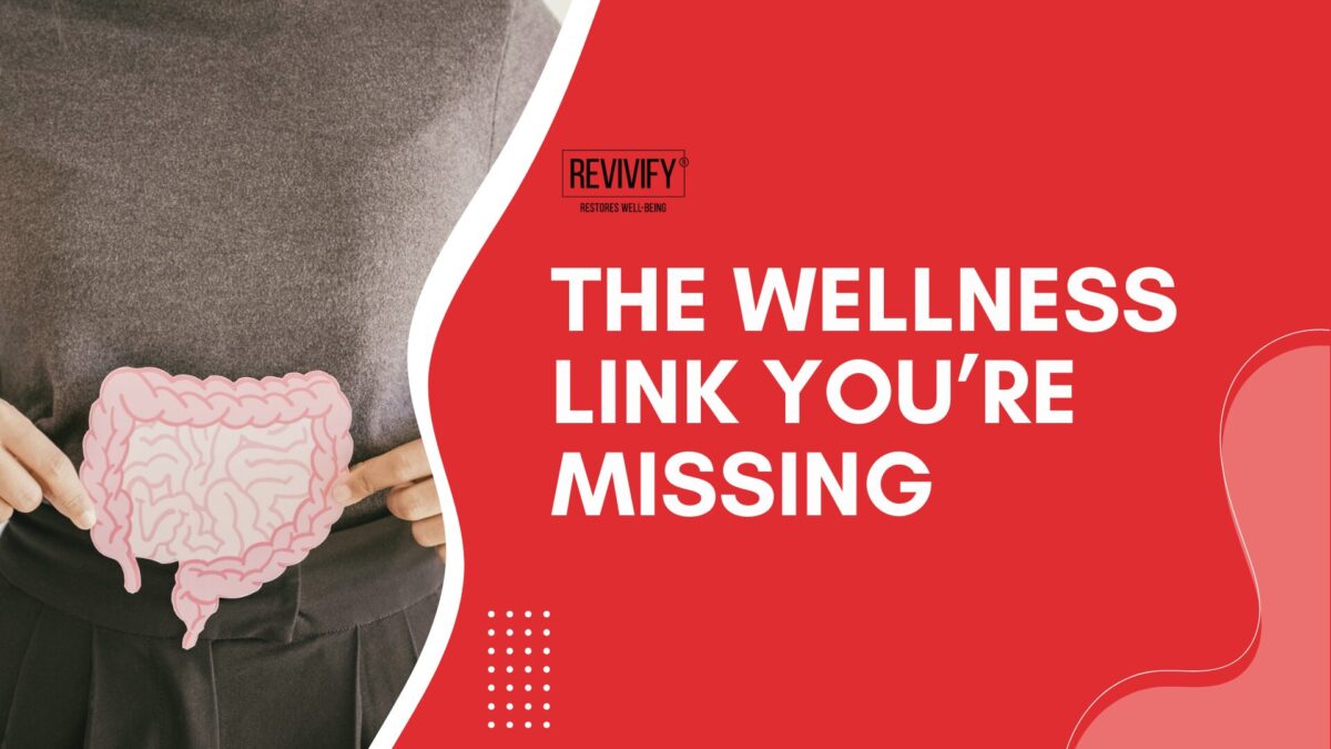 Wellness graphic featuring gut brain cell triangle concept