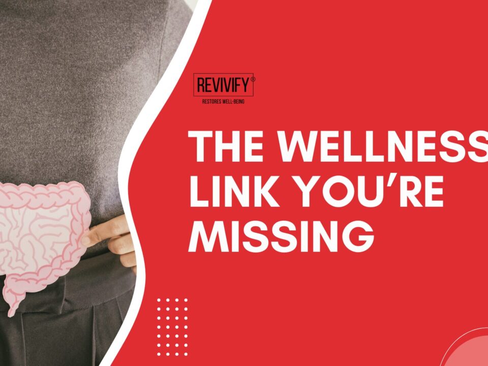 Wellness graphic featuring gut brain cell triangle concept