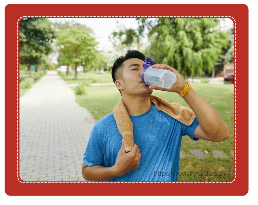 Hydration and Energy for Cellular Wellness - Revivify For Life Person drinking water after exercise supporting cellular wellness