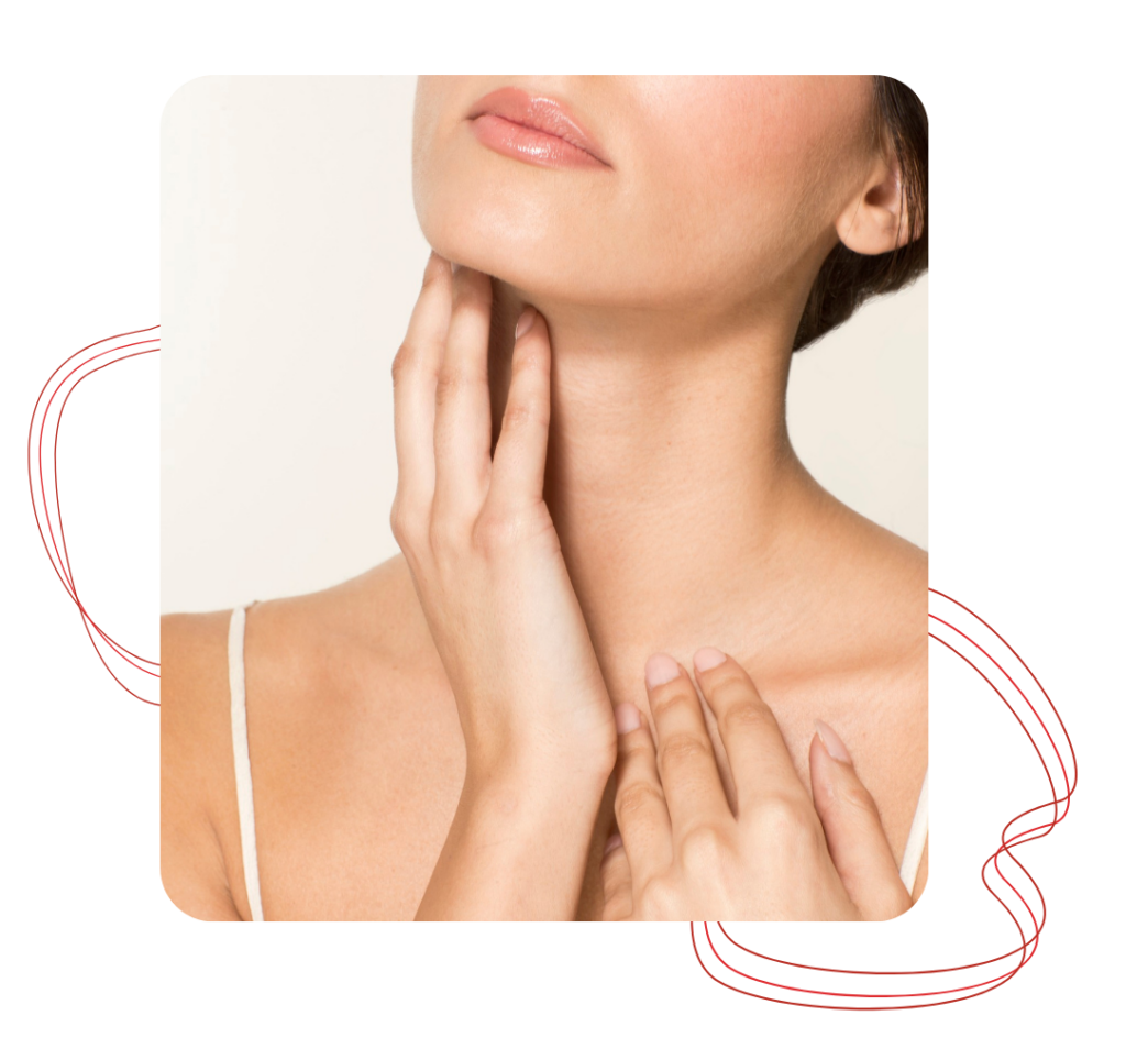 img1 - Revivify For Life Health and skin care image showing a woman gently touching her neck and face