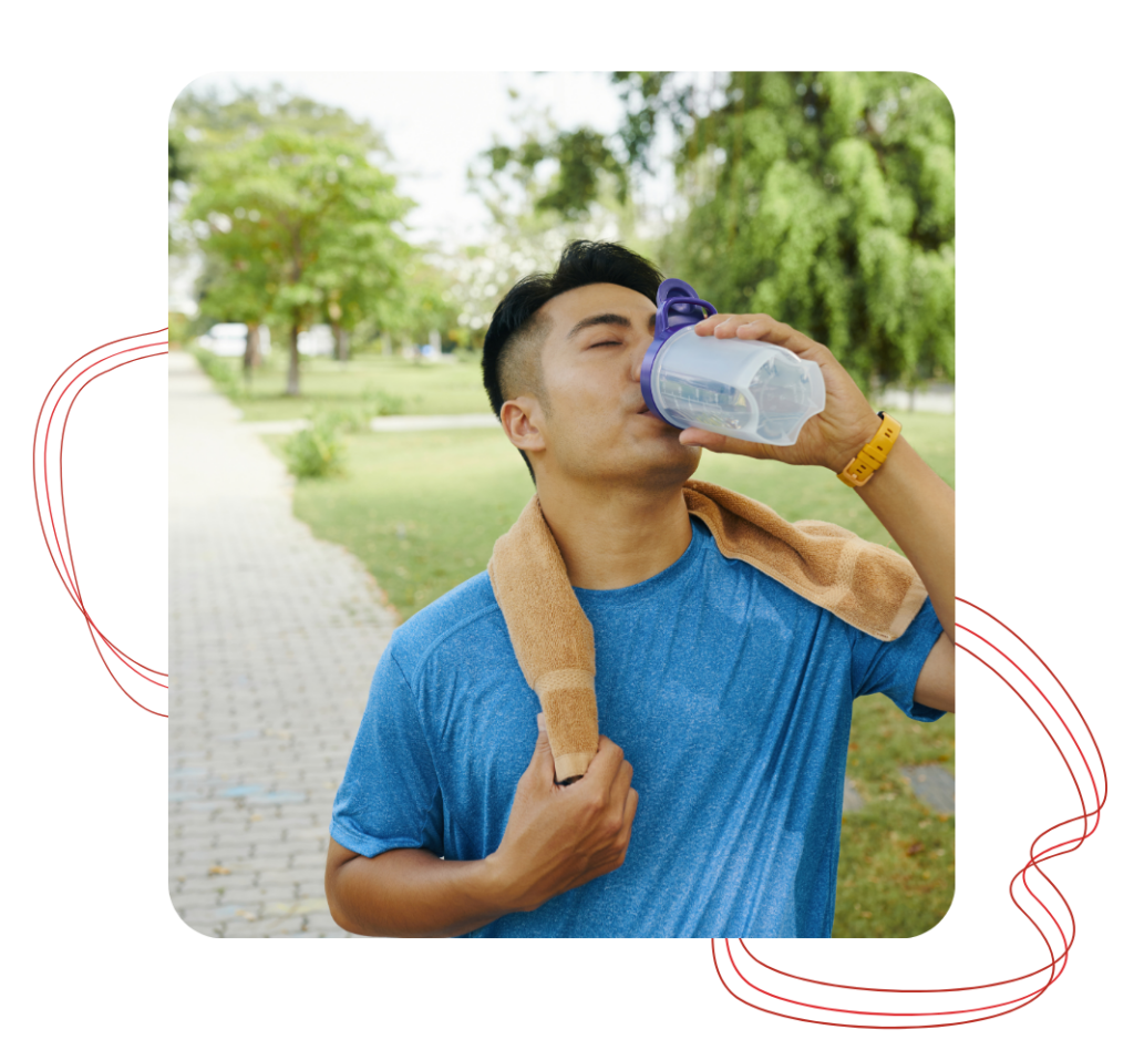 img7 - Revivify For Life Health and hydration image showing a man drinking water after exercise
